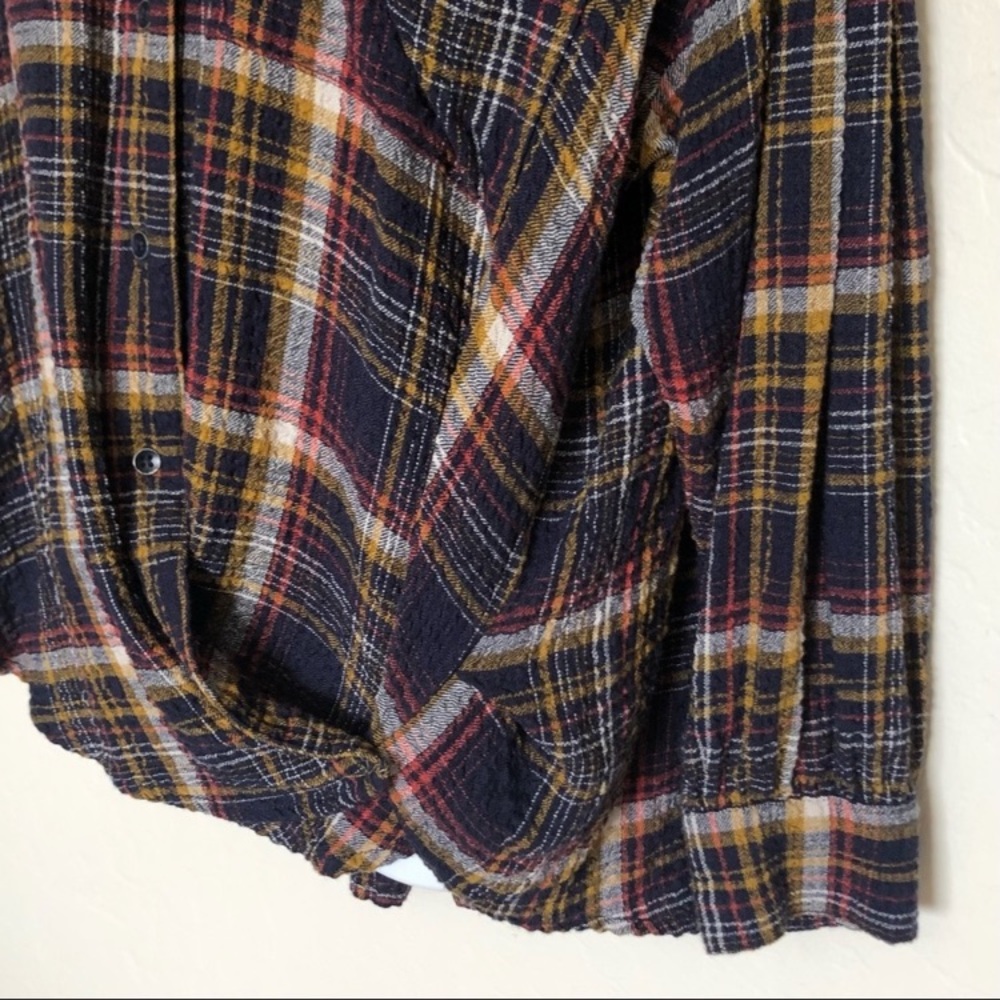 Free People Hidden Valley Plaid Button Front Shirt We The Free - Picture 6 of 16
